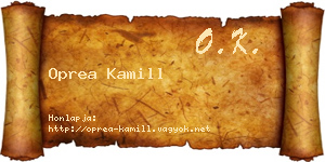 Oprea Kamill névjegykártya